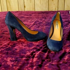 Karl Lagerfeld blue suede heels